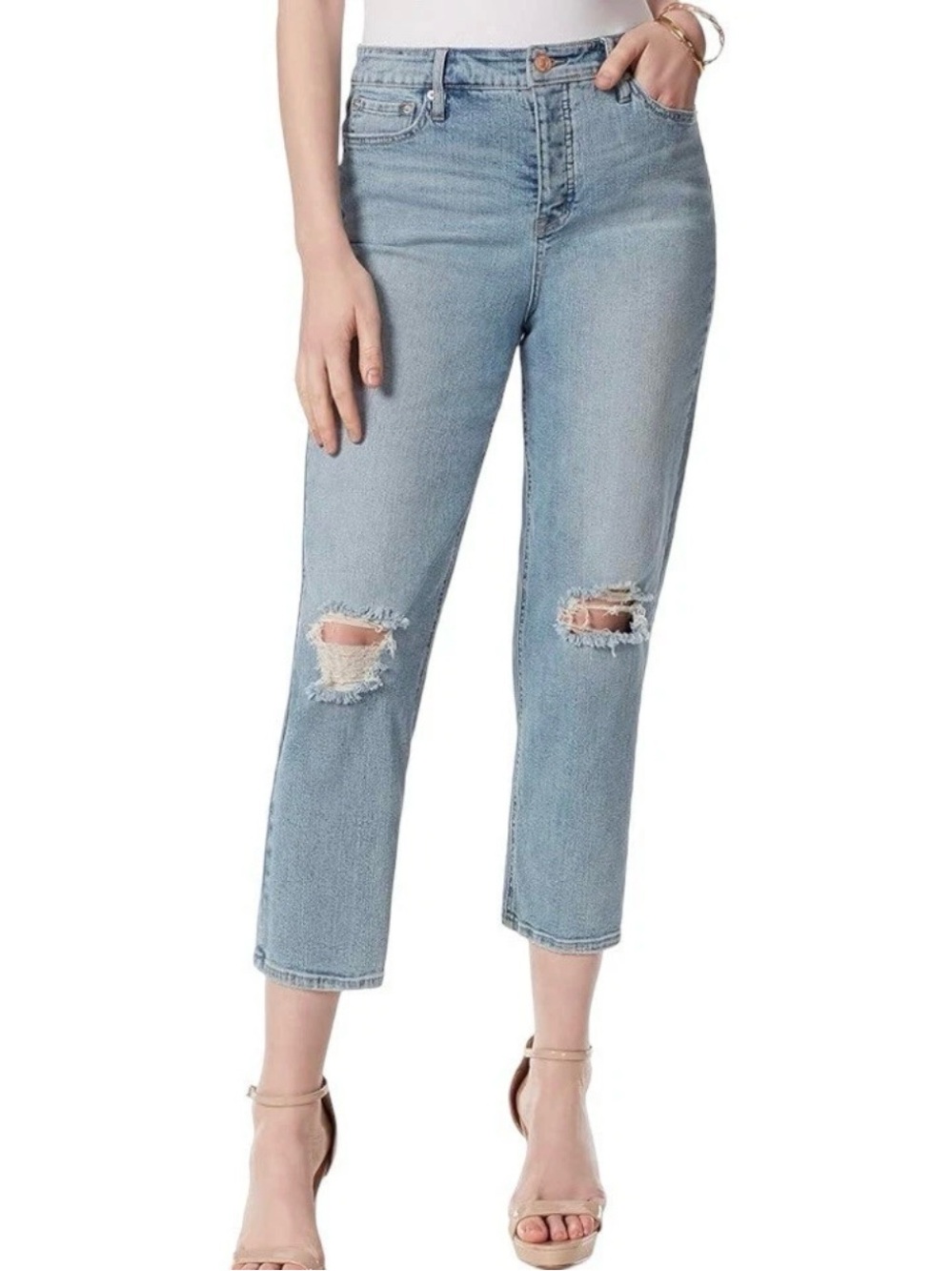 Jessica Simpson Sz 32 Women's Spotlight Crop High-Rise Slim Straight-Leg Jean